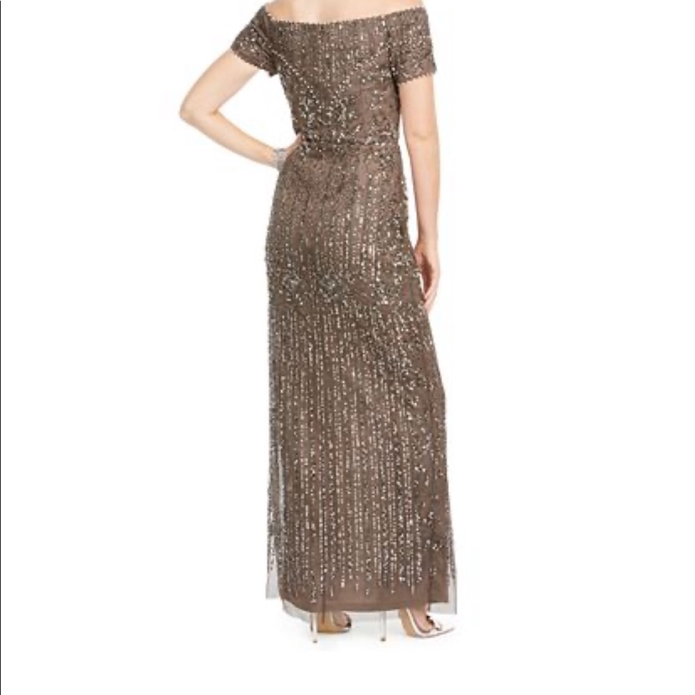 Adrianna Papell plus size off shoulder gown - Picture 6 of 13